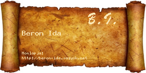 Beron Ida névjegykártya